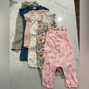 Bundle of 6 size 9MO rompers